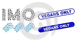 Ellipse Mosaic IMO Tags with Distress Vegans Only Stamps