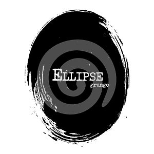 Ellipse shape . Grunge style . Vector