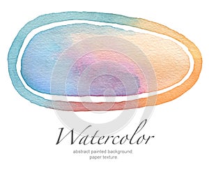 Ellipse watercolor painted background. photo