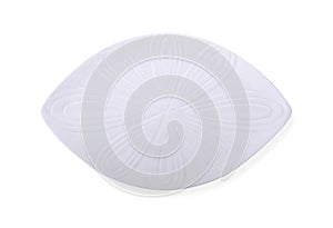 Ellipse white plate ,top view on white background