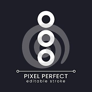 Ellipsis menu pixel perfect white linear ui icon for dark theme