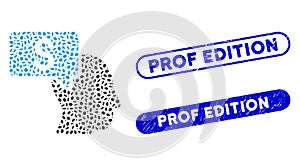 Elliptic Collage Businessman Idea with Textured Prof Edition Seals photo