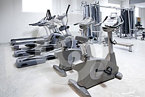 Elliptical cross trainer, bicycle treadmill photo