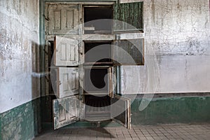 Mortuary in ellis island abandoned psychiatric hospital interior rooms