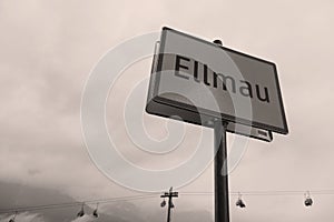 Ellmau street plate, Austria
