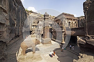 Ellora Caves. Ancient Hindu Rock Temple photo