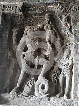 Ellora caves temple of lord shiva narshimba avtar