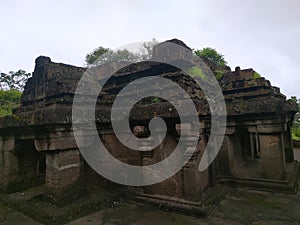 Ellora caves temple of lord shiva top temple left side view