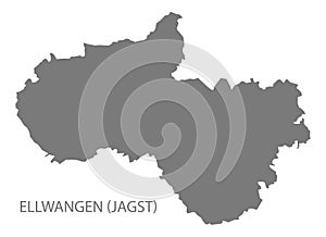 Ellwangen (Jagst) German city map grey illustration silhouette shape