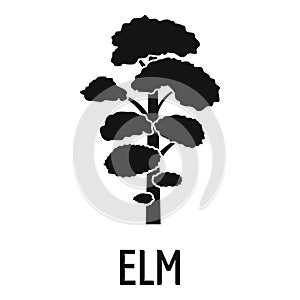 Elm tree icon, simple black style