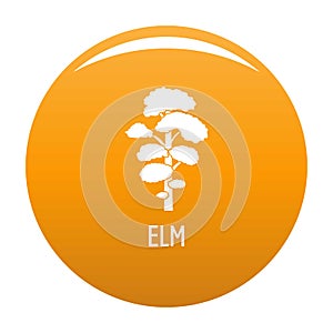 Elm tree icon vector orange
