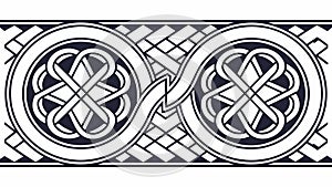 Elongated Celtic Knot Pattern Border Design Element, vector design Generative AI