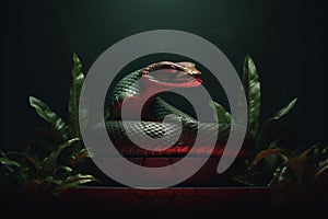 Elongated Snake reptile mockup. Generate Ai photo