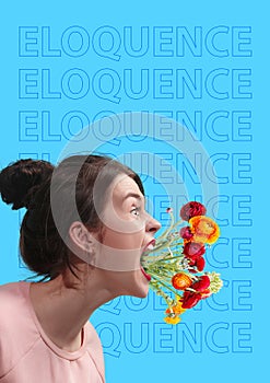 Eloquence. Modern design. Contemporary art collage. photo