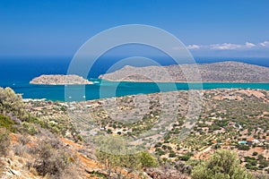 Elounda bay and Spinalonga island