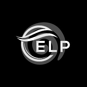 ELP letter logo design on black background. ELP creative circle letter logo concept. ELP letter design