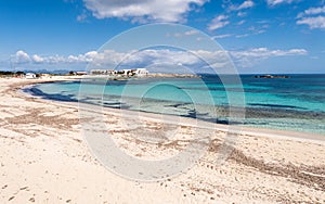Els Pujols beach in Formentera island