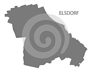 Elsdorf German city map grey illustration silhouette shape