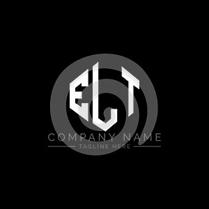 ELT letter logo design with polygon shape. ELT polygon and cube shape logo design. ELT hexagon vector logo template white and