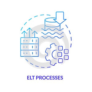 ELT processes blue gradient concept icon