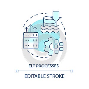 ELT processes turquoise concept icon