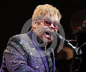 Elton John Performs in Concert