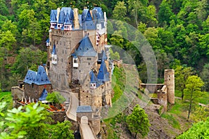 Eltz castle view above, Muenstermaifeld Germany