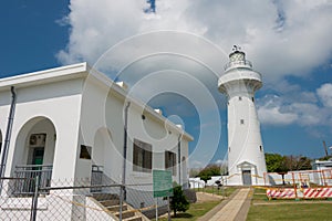 Eluanbi Lighthouse at Eluanbi Park in Hengchun Township, Pingtung County, Taiwan. It was originally built in 1883