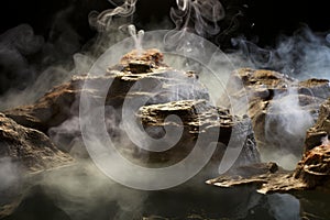 Elusive smoke stones. Generate Ai photo