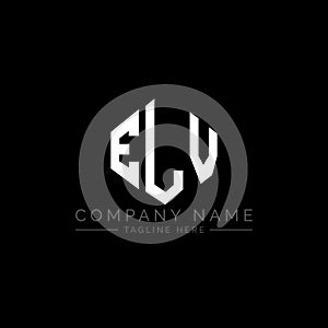 ELV letter logo design with polygon shape. ELV polygon and cube shape logo design. ELV hexagon vector logo template white and