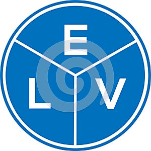 ELV letter logo design on white background. ELV creative circle letter logo concept. ELV letter design