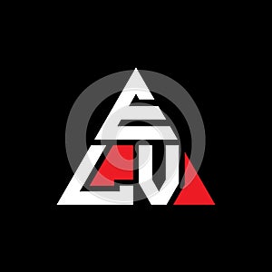 ELV triangle letter logo design with triangle shape. ELV triangle logo design monogram. ELV triangle vector logo template with red