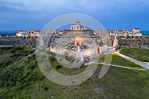 Elvas Fort drone aerial view of Forte Nossa Senhora da Graca in Portugal photo