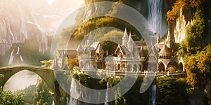 Elven town of Rivendell in Middle-Earth, Lord of the Rings