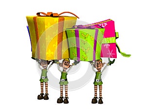 Elves Carrying Large Presents