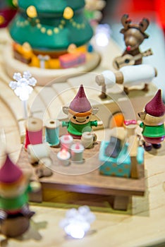 Elves in Santa`s workshop