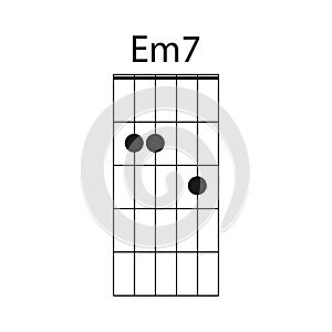 Em7 guitar chord icon vector