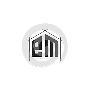 EM Letter logo icon design template elements