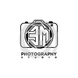 EM Letter Photograph Camera Style
