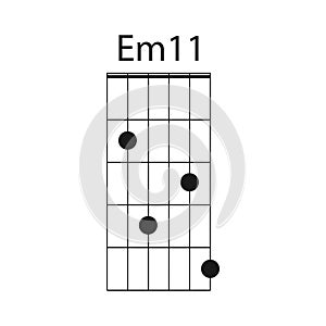 Em11 guitar chord icon