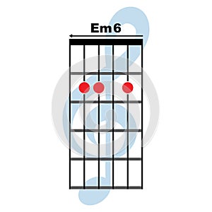 Em6 guitar chord icon