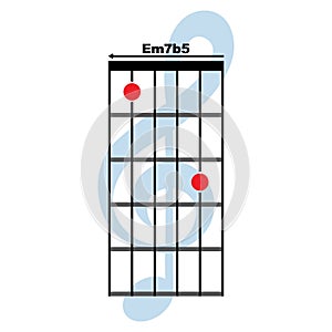 Em7b5 guitar chord icon