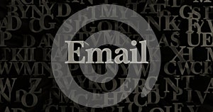 Email - 3D rendered metallic typeset headline illustration