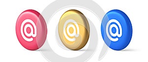 Email address digital symbol button internet chatting cyberspace communication 3d circle icon