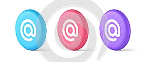 Email address digital symbol button internet chatting cyberspace communication 3d circle icon