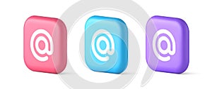 Email address digital symbol button internet chatting cyberspace communication 3d icon