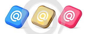 Email address digital symbol button internet chatting cyberspace communication 3d isometric icon