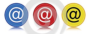 Email address icon flat round button set illustration