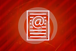 Email address page icon isolated on abstract red gradient magnificence background