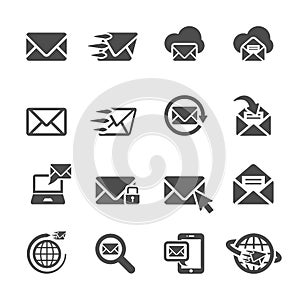 Email application icon set, vector eps10